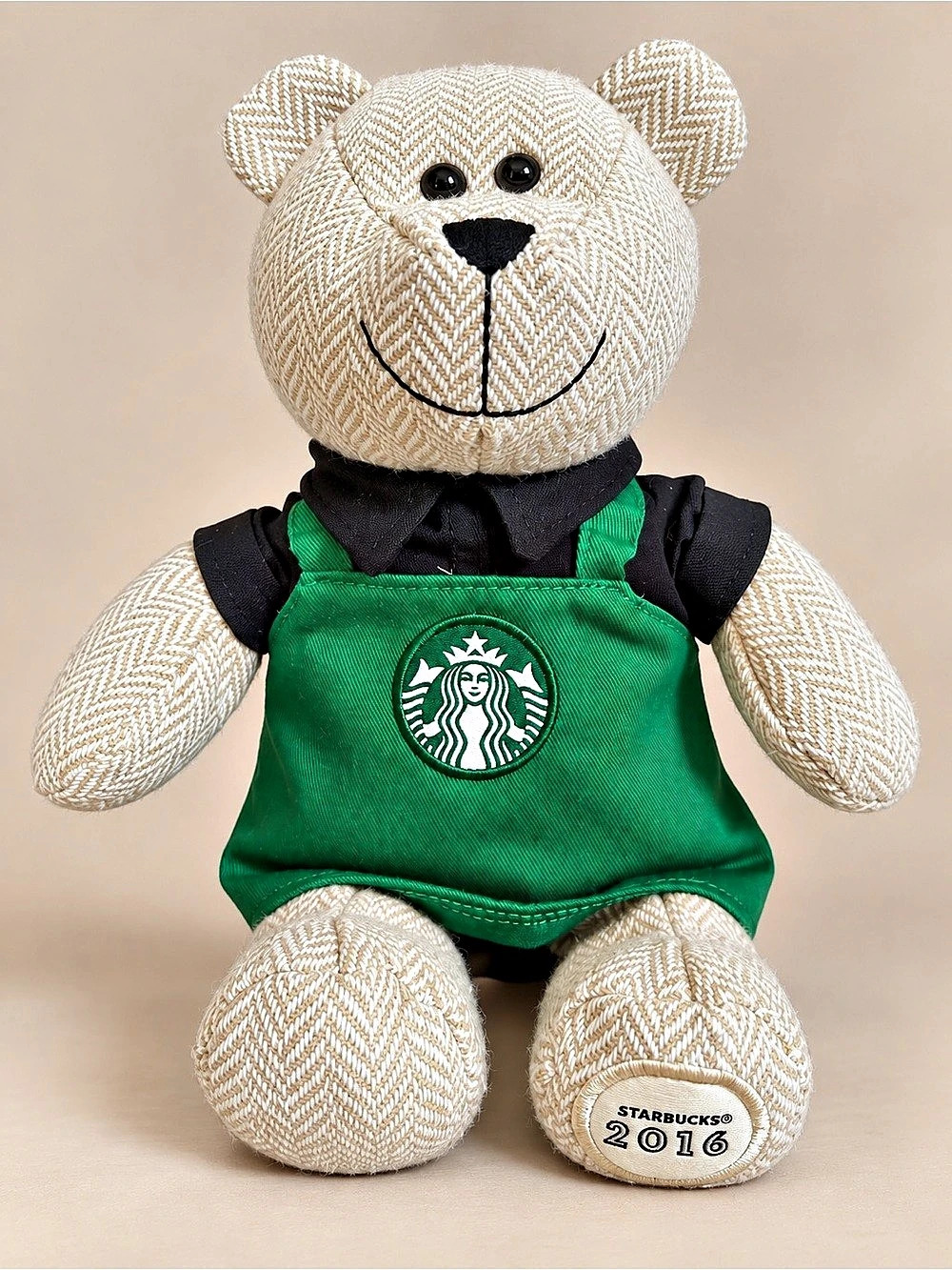 Starbucks Bearista Bear 2016 Limited Edition Green & White Plush Bear
